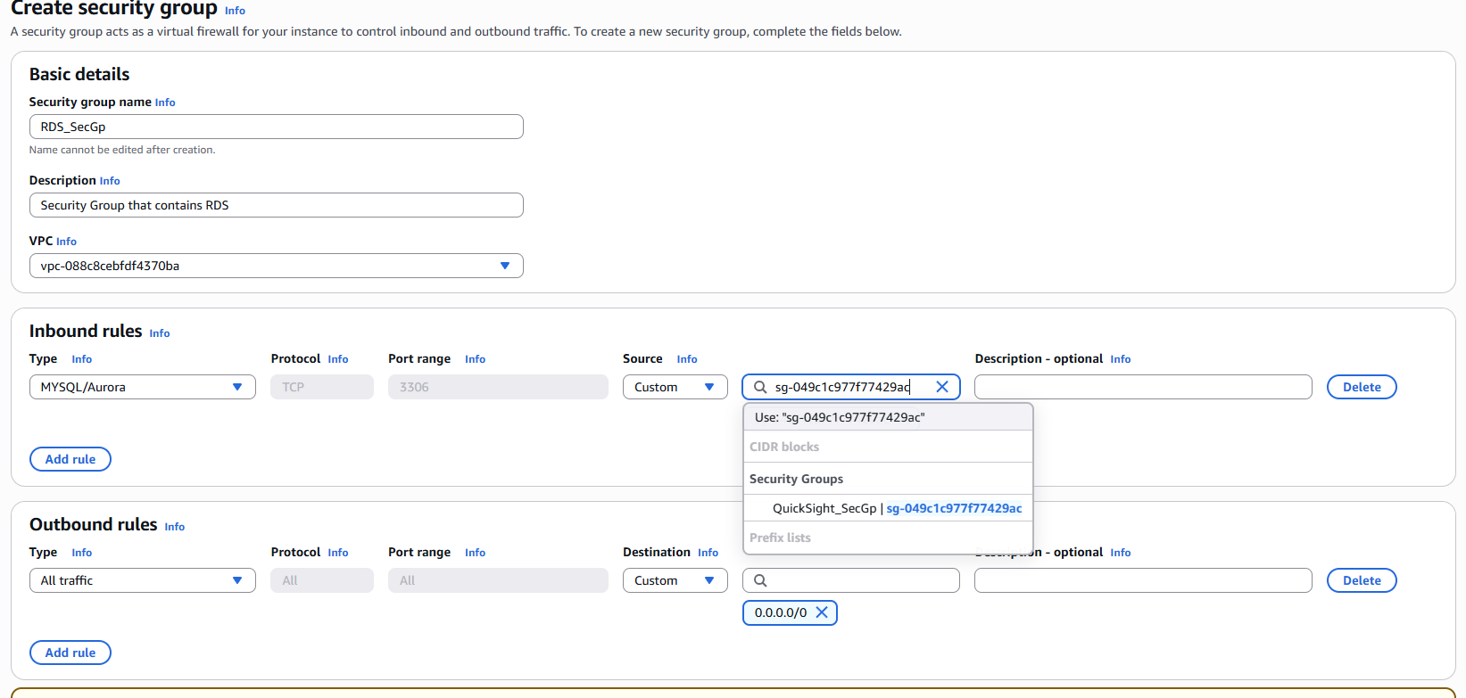 Secure RDS Configuration