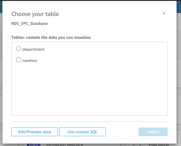 QuickSight Data Source Configuration