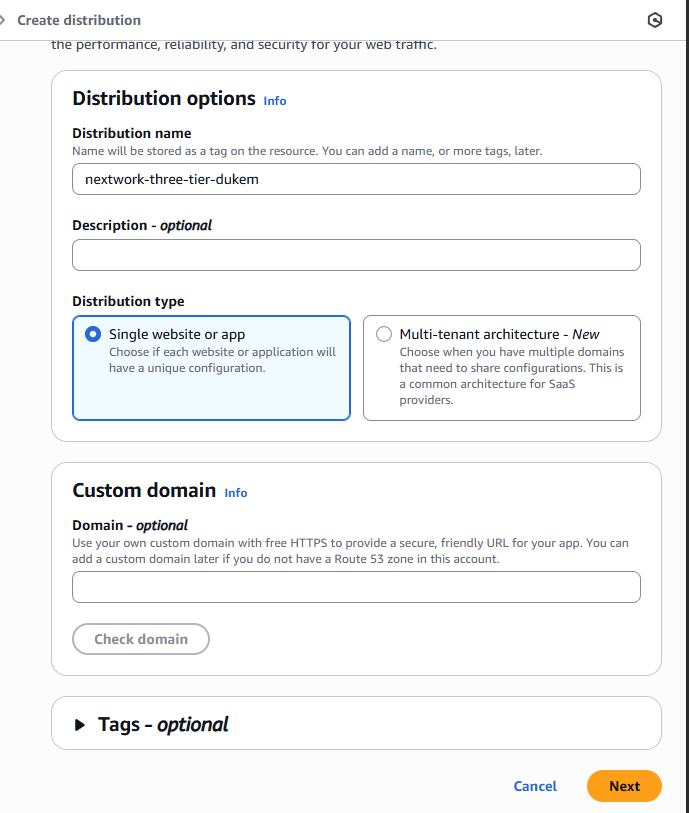 CloudFront Distribution Configuration