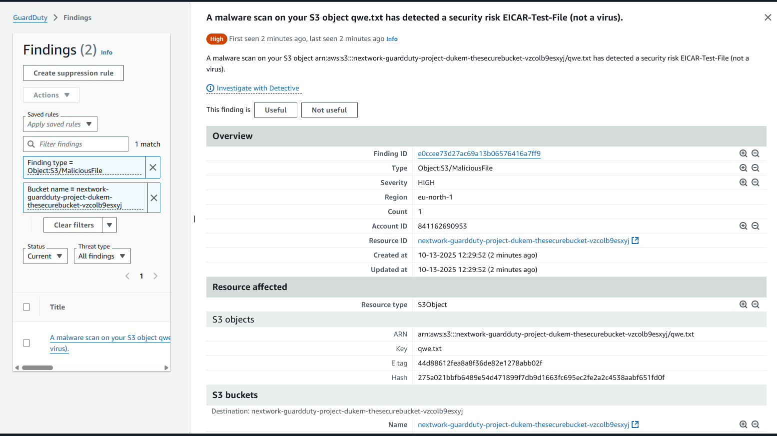 S3 Malware Protection Testing