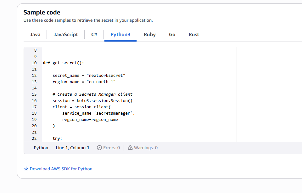 AWS Secrets Manager Implementation