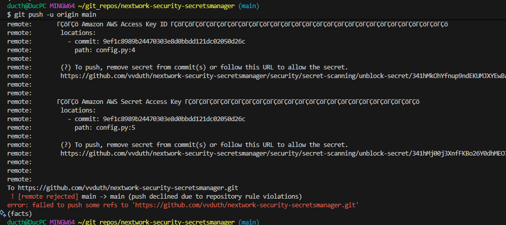 GitHub Secret Scanning Protection